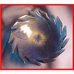 Murano Italy Art Glass Cobalt/Gold Jagged Dish #2100514