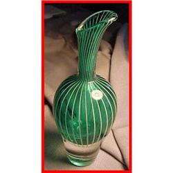 Modern Fine Linear Art Glass Studio Vase  #2100518