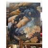 Image 1 : HUGE ART ANTIQUE OIL CANVAS BEAR CUB SCENE #2100836