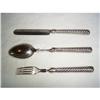 Image 1 : Birmingham silver spoon, fork and knife #2111011