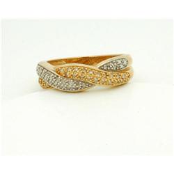 4.1 grams 14K 2-tone Gold Diamond Bypass Ring 7#2111068