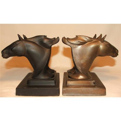 Frankart Art Deco Double Horse Head Bookends 2109645