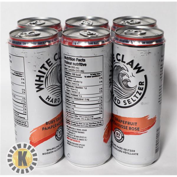 WHITE CLAW RUBY GRAPEFRUIT- 6 CANS * 355ML  5%ALC.