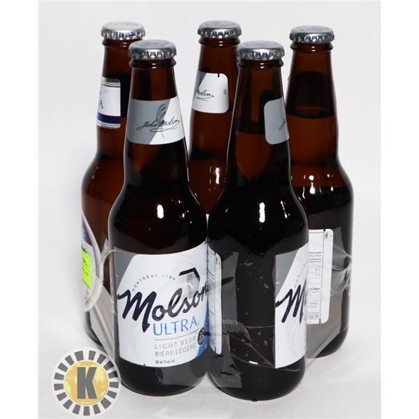5 PACK ASSORTED BEER- 70, 90CAL 3 & 4% ALC. 341ML