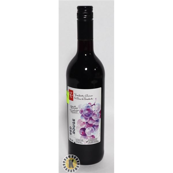 PRESIDENT'S CHOICE RED DE-ALCOHOLIC WINE 750ML
