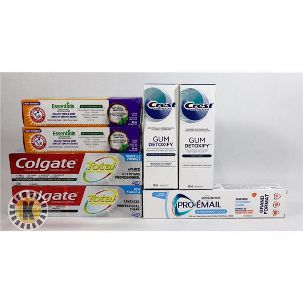 BAG OF ASSORTED DENTAL CARE PRODUCTS