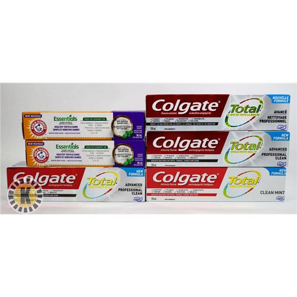 BAG OF ASSORTED DENTAL CARE PRODUCTS