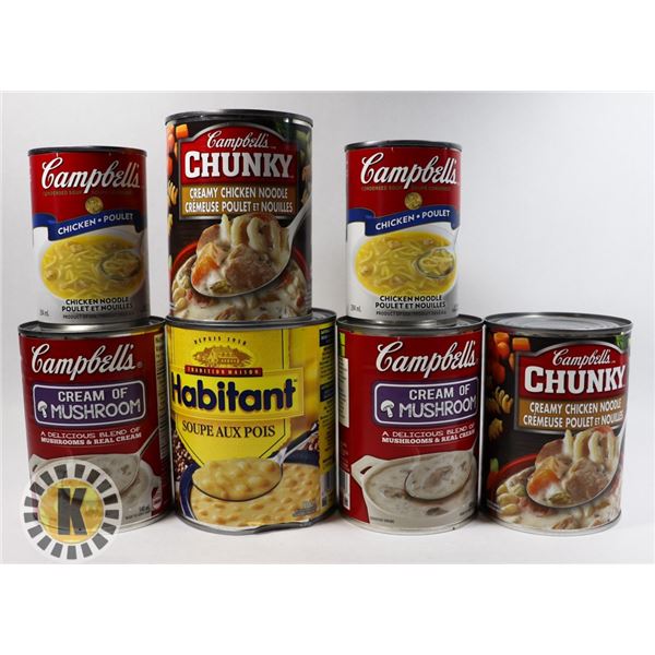 BAG OF ASSORTED CANNED SOUP