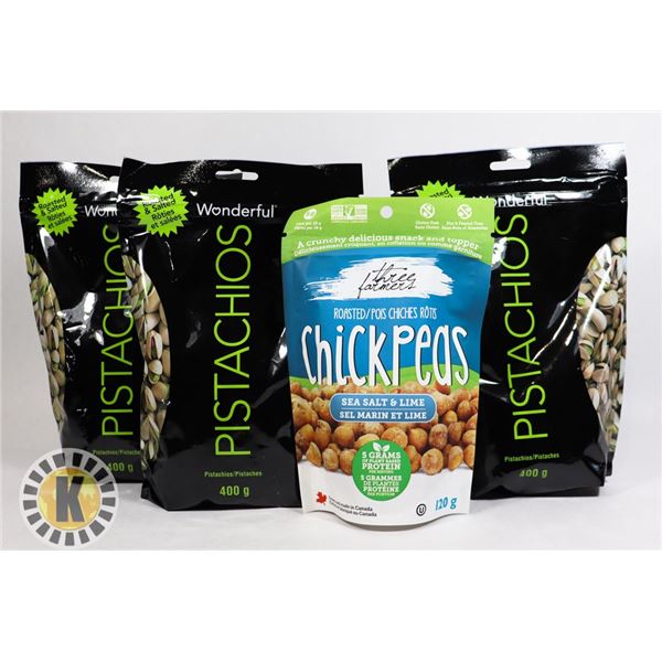 BAG OF CHICK PEAS AND PISTACHIOS