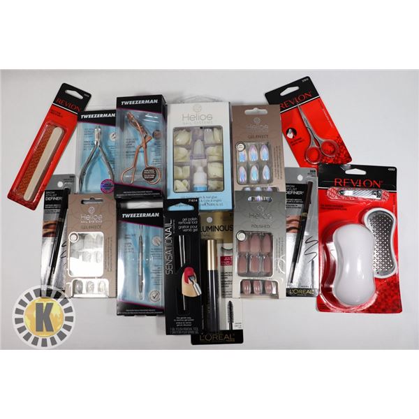 BAG OF ASSORTED BEAUTY PRODUCTS