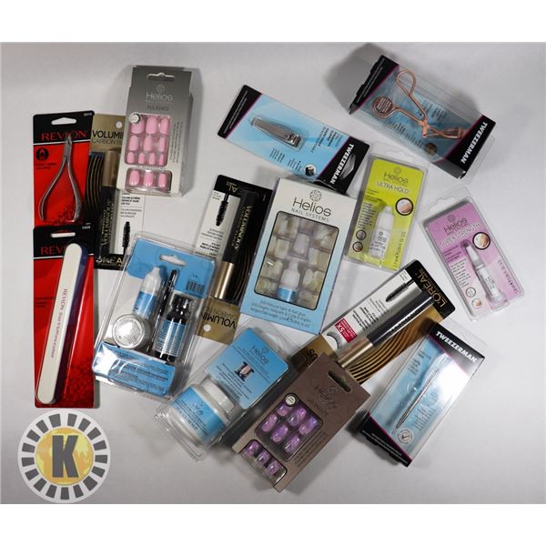 BAG OF ASSORTED BEAUTY PRODUCTS