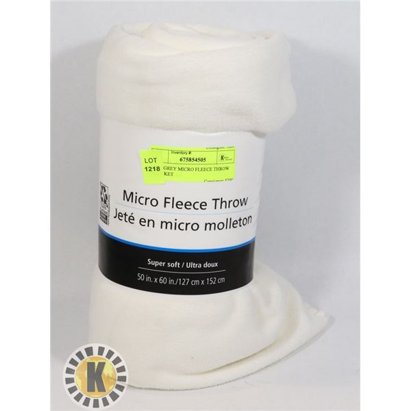 NEW WHITE MICRO FLEECE THROW BLANKET