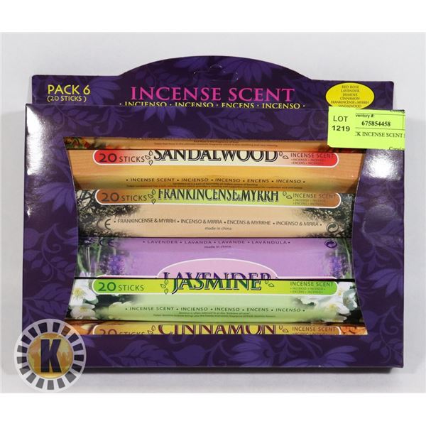 NEW 6PACK INCENSE SCENT STICKS