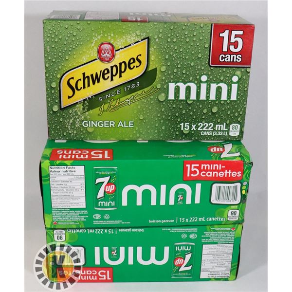 THREE ASSORTED CASES OF POP