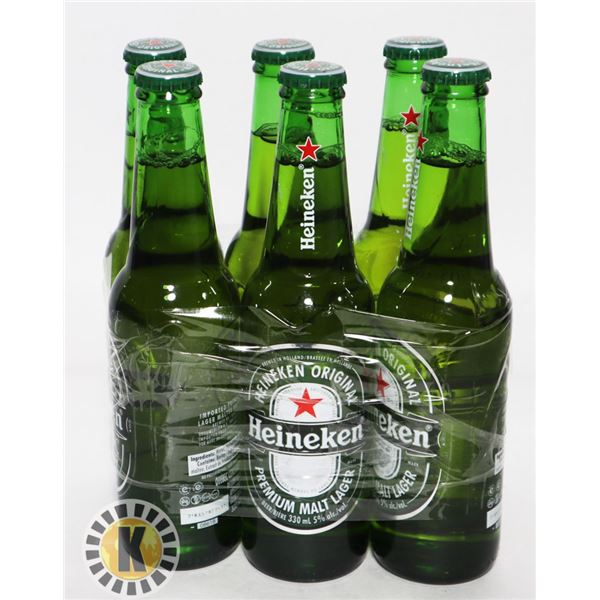 6 BOTTLES HEINEKEN 330ML 5.0% ALC.