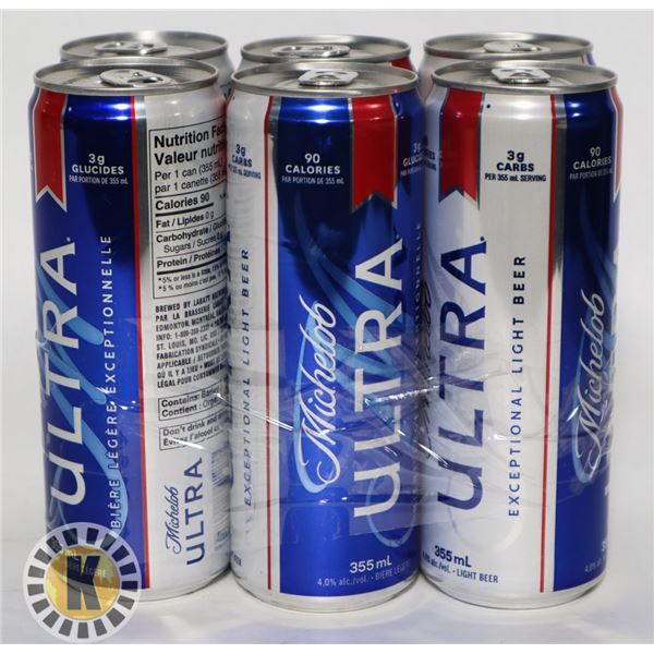 6 PACK MICHELOB ULTRA 90 CAL. 355ML. 4%ALC.