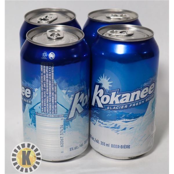 4 PACK KOKANEE. 355ML 5%ALC.
