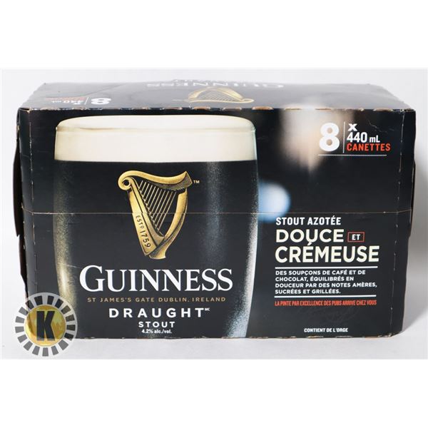 GUINNESS DRAUGHT- 440ML * 8 CANS. 4.2% ALC.