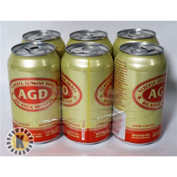 6 PACK  AGD BEER 5%ALC.  355ML