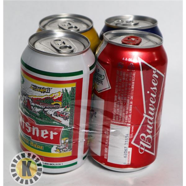 4 PACK BEERS- ASSORTED BRANDS 4-6% ALC.  355ML