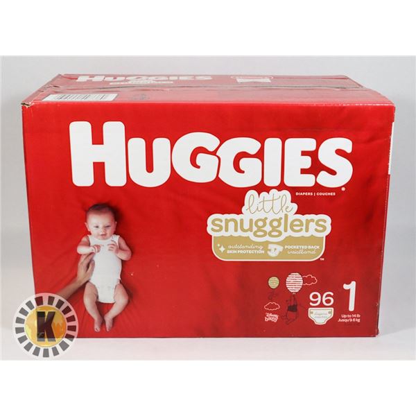 CASE OF HUGGIES DIAPERS SIZE 1