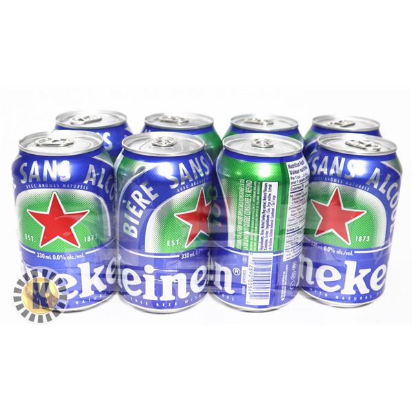 HEINEKEN 8* 330ML; 0% ALC.