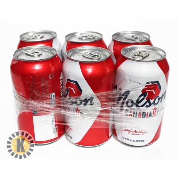 6 MOLSON CANADIAN,  330ML; 5.0 % ALC