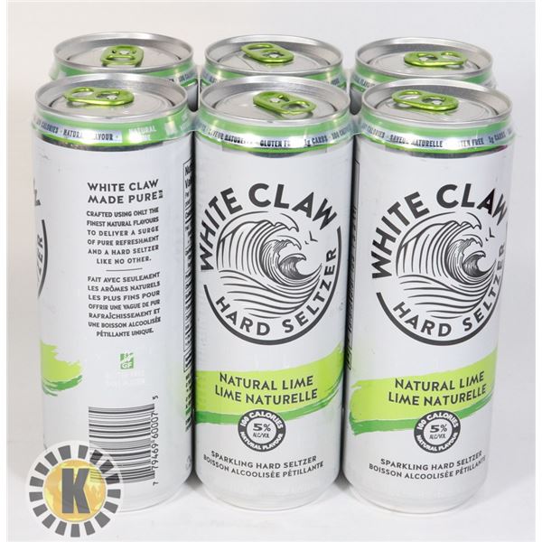 WHITE CLAW NATURAL LIME - 6 CANS * 355ML 5%ALC.