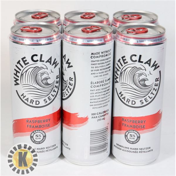 WHITE CLAW RASPBERRY- 6 CANS * 355ML 5%ALC.