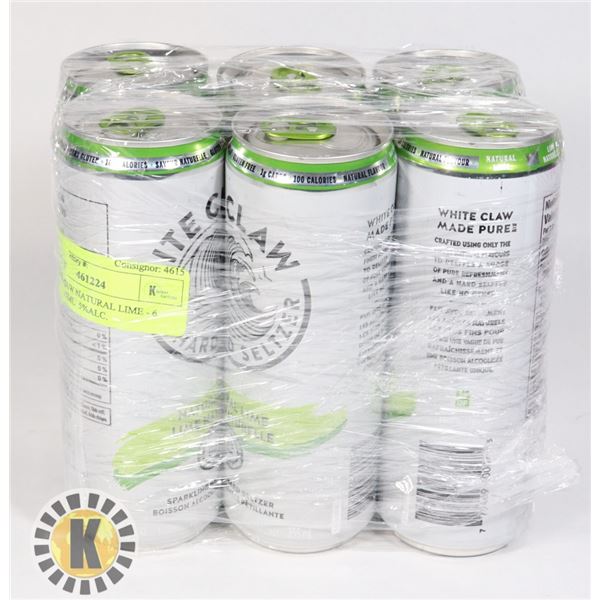WHITE CLAW NATURAL LIME - 6 CANS * 355ML  5%ALC.