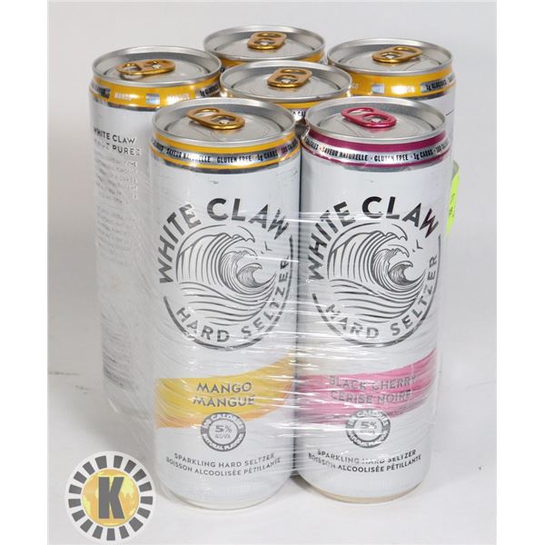 WHITE CLAW ASSORTED - 6 CANS * 355ML 5%ALC.