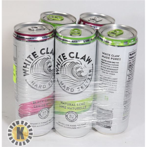 WHITE CLAW ASSORTED - 5 CANS * 355ML 5%ALC.