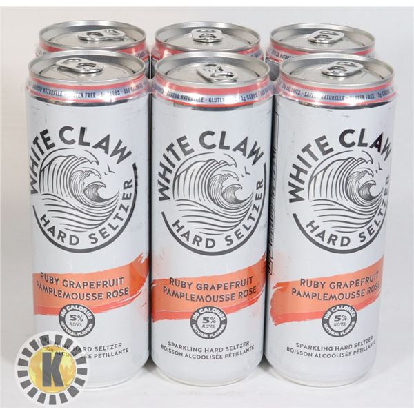 WHITE CLAW RUBY GRAPEFRUIT- 6 CANS * 355ML 5%ALC.