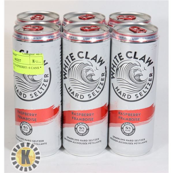 WHITE CLAW RASPBERRY- 6 CANS * 355ML 5%ALC.