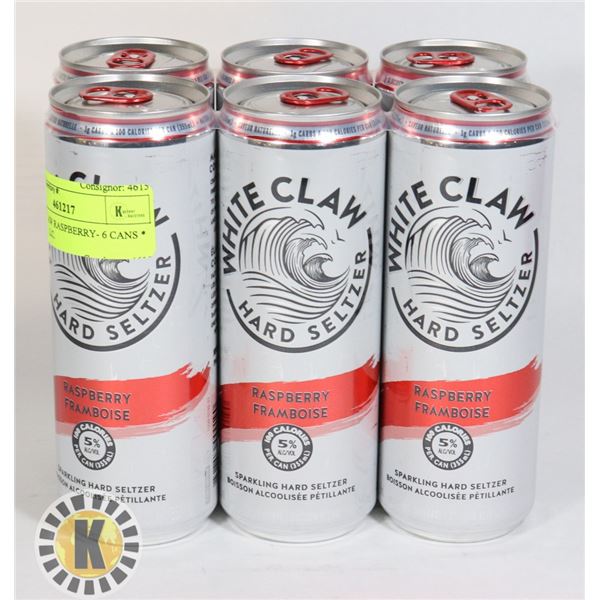 WHITE CLAW RASPBERRY- 6 CANS * 355ML 5%ALC.