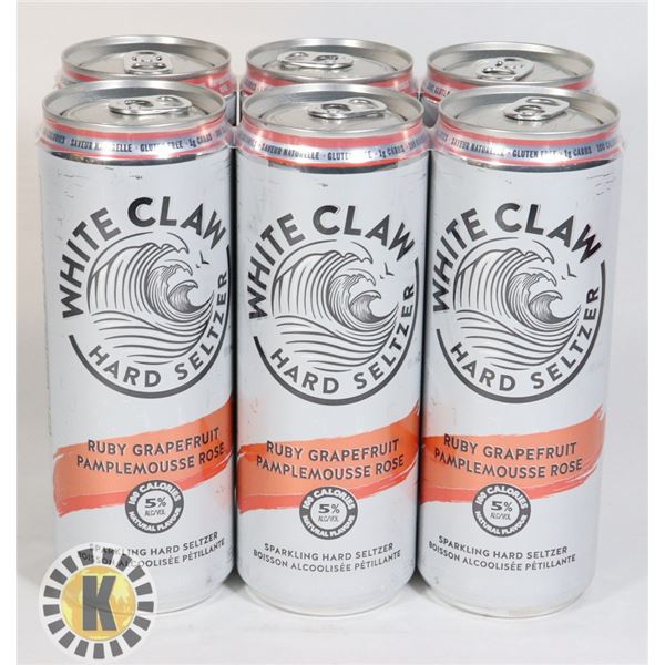 WHITE CLAW RUBY GRAPEFRUIT- 6 CANS * 355ML 5%ALC.