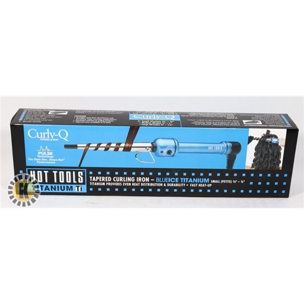 CURLY-Q TAPERED CURLING IRON - BLUE ICE TITANIUM