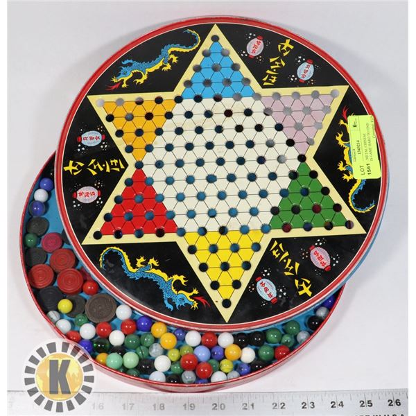 VINTAGE METAL CHINESE CHECKERS GAME HARD TO FIND