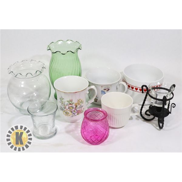 ESTATE FLAT OF VASES, CANDLE HOLDERS, AND OTHER