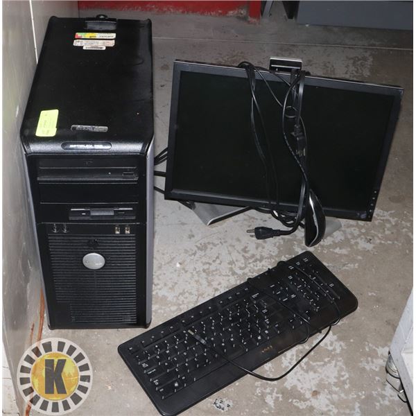 DELL COMPUTER WITH 19" MONITOR, KEYBOARD