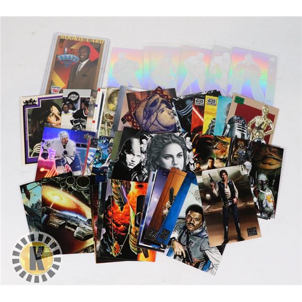 1)  LOT OF 56 TRADING CARDS INCLUDING: 36 STAR