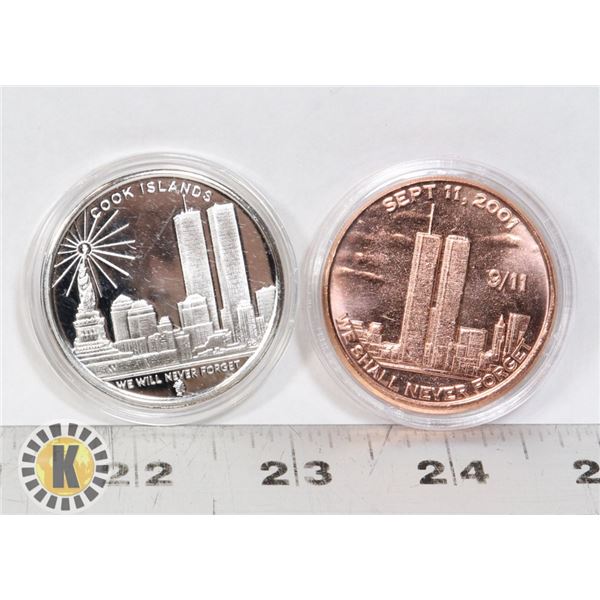 SILVER PLATED PURE COPPER 911 COINS