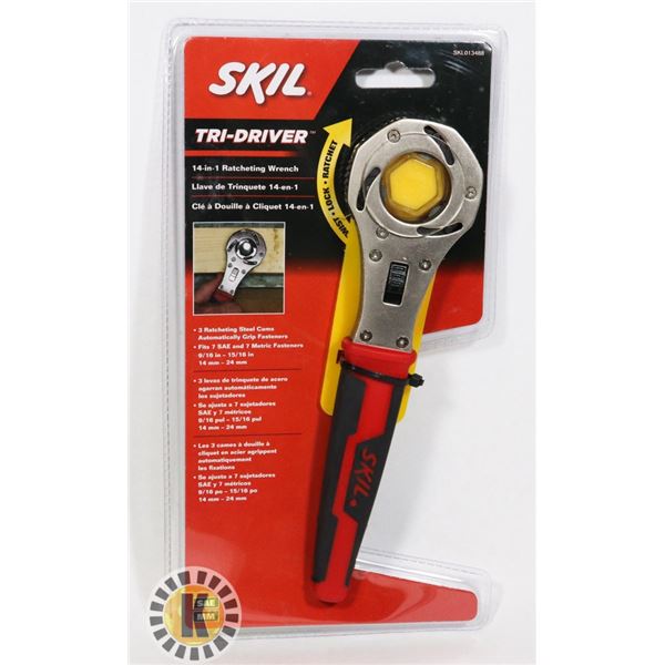 NEW SKIL TRI-DRIVER 14 IN 1 RATCHETING WRENCH