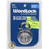 Image 1 : NEW WORD LOCK 3 LETTER COMBINATION LOCK