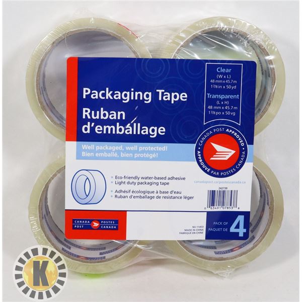NEW 4PACK OF CANADA POST APPROVED PACKAGING TAPE