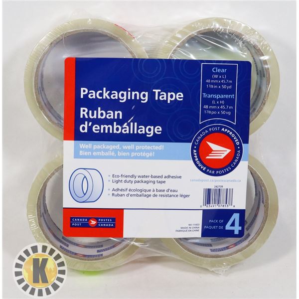 NEW 4PACK OF CANADA POST APPROVED PACKAGING TAPE