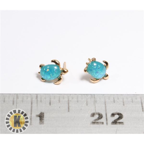 NEW IRIDESCENT LOK TURTLE EARRINGS