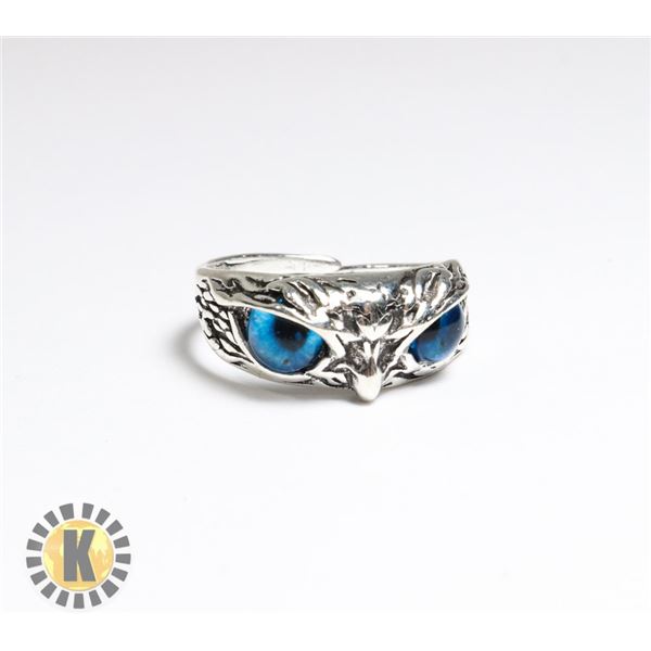 NEW BLUE EYED OWL RING