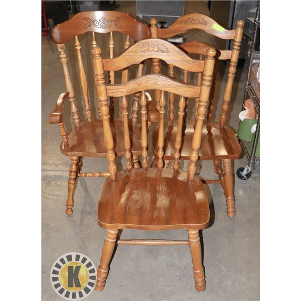 LOT OF THREE MATCHING WOODEN CHAIRS