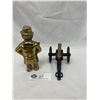 Image 2 : Vintage Heavy Solid Brass English Bobby Bank with Brass Cannon